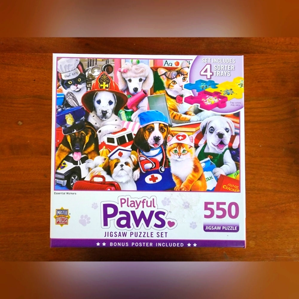 Playful Paws Jigsaw Puzzle Set Puppies and Kittens Essential workers